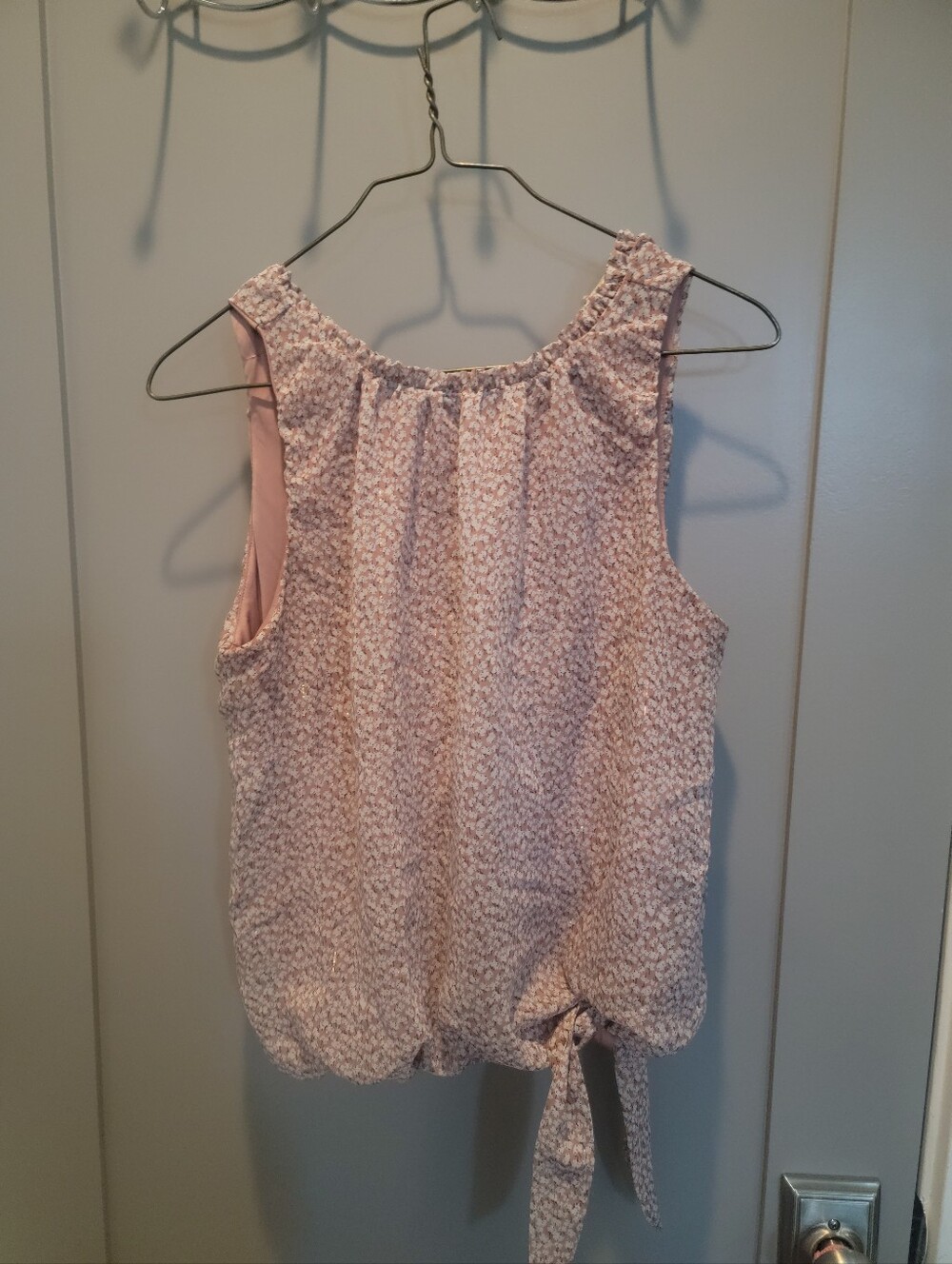Sienna Sky Soft Pink Sleeveless Tie-Hem Blouse
